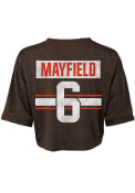 Baker Mayfield Cleveland Browns Womens Majestic Threads Player T-Shirt - Brown
