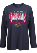 St Louis Cardinals Womens Bernard T-Shirt - Navy Blue