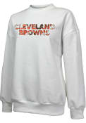 Cleveland Browns Womens Floral Crew Sweatshirt - White