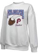 Philadelphia Phillies Womens Bank Shot Crew Sweatshirt - White
