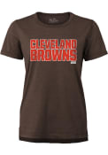 Cleveland Browns Womens Wordmark T-Shirt - Brown