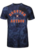 Women's Houston Astros WEAR by Erin Andrews Navy Notch Neck Tie-Dye T-Shirt