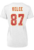 Travis Kelce Kansas City Chiefs Womens Majestic Threads Boyfriend T-Shirt - White