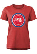 Detroit Pistons Womens Primary T-Shirt - Red