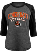 Cincinnati Bengals Womens Gunner Raglan T-Shirt - Black
