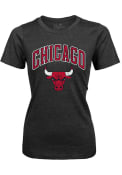 Chicago Bulls Womens Triblend T-Shirt - Black