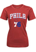 Philadelphia 76ers Womens Triblend T-Shirt - Red