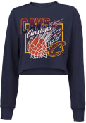Cleveland Cavaliers Womens Crop T-Shirt - Navy Blue