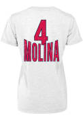 Yadier Molina St Louis Cardinals Womens Majestic Threads Boyfriend T-Shirt - White