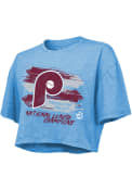 Philadelphia Phillies Womens 2022 War Paint NLCS Champs T-Shirt - Light Blue