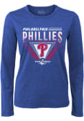 Philadelphia Phillies Womens 2022 Amusing Night World Series Participant T-Shirt - Blue