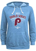 Philadelphia Phillies Womens 2022 Out of This World World Series Participant Hooded Sweatshirt - Light Blue