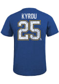 Jordan Kyrou St Louis Blues Majestic Threads Name And Number T-Shirt - Blue
