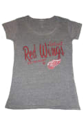Detroit Red Wings Womens Salon Grey Scoop T-Shirt
