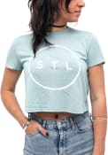 St Louis Womens Arch Apparel STL Circle T-Shirt - Light Blue