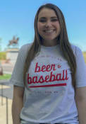Series Six St Louis Grey Beer and Baseball Short Sleeve T Shirt