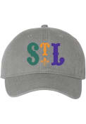 St Louis Series Six Mardi Gras Adjustable Hat - Grey