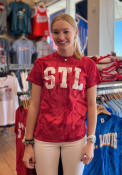 St Louis Series Six Initial Stitches Fashion T Shirt - Red