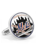 New York Mets Silver Plated Cufflinks - Silver