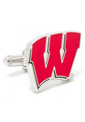 Wisconsin Badgers Silver Plated Cufflinks - Silver
