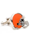Cleveland Browns Silver Plated Cufflinks - Orange