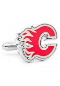 Calgary Flames Silver Plated Cufflinks - Silver