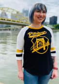 Pittsburgh Black Bridge Badge Raglan ¾ Sleeve T Shirt