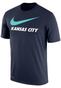 KC Current Nike Swoosh T Shirt - Navy Blue