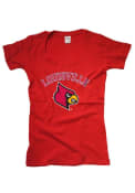 Louisville Cardinals Womens Red Arched Mascot Scoop