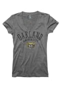 Oakland University Golden Grizzlies Womens Grey Ageless V-Neck