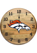 Denver Broncos Oak Barrel Wall Clock