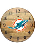 Miami Dolphins Oak Barrel Wall Clock