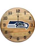 Seattle Seahawks Oak Barrel Wall Clock