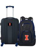 Illinois Fighting Illini 2-Piece Set Luggage - Black