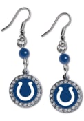 Indianapolis Colts Womens Rhinestone Dangle Earrings - Blue