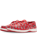 St Louis Cardinals Womens Summer Canvas Boat Shoes - Red