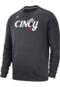 Nike Mens Charcoal Cincinnati Bearcats Script Cincy Jordan Crew Sweatshirt