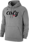 Nike Mens Grey Cincinnati Bearcats Script Cincy Jordan Hooded Sweatshirt