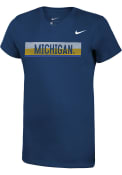 Michigan Wolverines Girls Nike Legend T-Shirt - Navy Blue