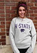 K-State Wildcats Nike Club Fleece Crew Sweatshirt - Grey