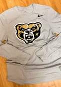 Oakland University Golden Grizzlies Nike Logo Marled T Shirt - Grey