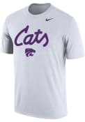 K-State Wildcats White Dri-FIT Cats Script Nike Short Sleeve T Shirt
