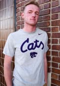 K-State Wildcats Nike Dri-FIT Cats Script T Shirt - Grey