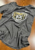 Oakland University Golden Grizzlies Womens Nike Triblend Mid-V T-Shirt - Black