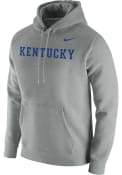 Kentucky Wildcats Nike Wordmark Club Fleece Hooded Sweatshirt - Grey