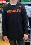 Oklahoma State Cowboys Nike Club Fleece Wordmark Crew Sweatshirt - Black