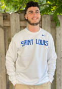 Saint Louis Billikens Nike Club Fleece Wordmark Crew Sweatshirt - White