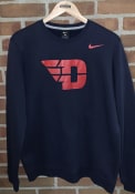 Dayton Flyers Nike Club Fleece Crew Sweatshirt - Navy Blue