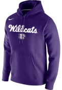 Nike Mens Purple K-State Wildcats 2019 Basketball Hooded Sweatshirt