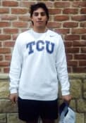 TCU Horned Frogs Nike Club Fleece Wordmark Crew Sweatshirt - White